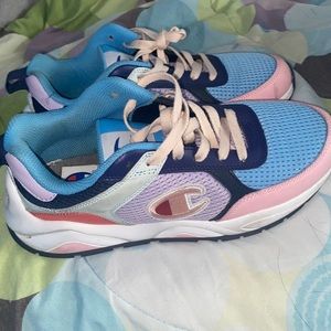 Pink, blue, orange and teal